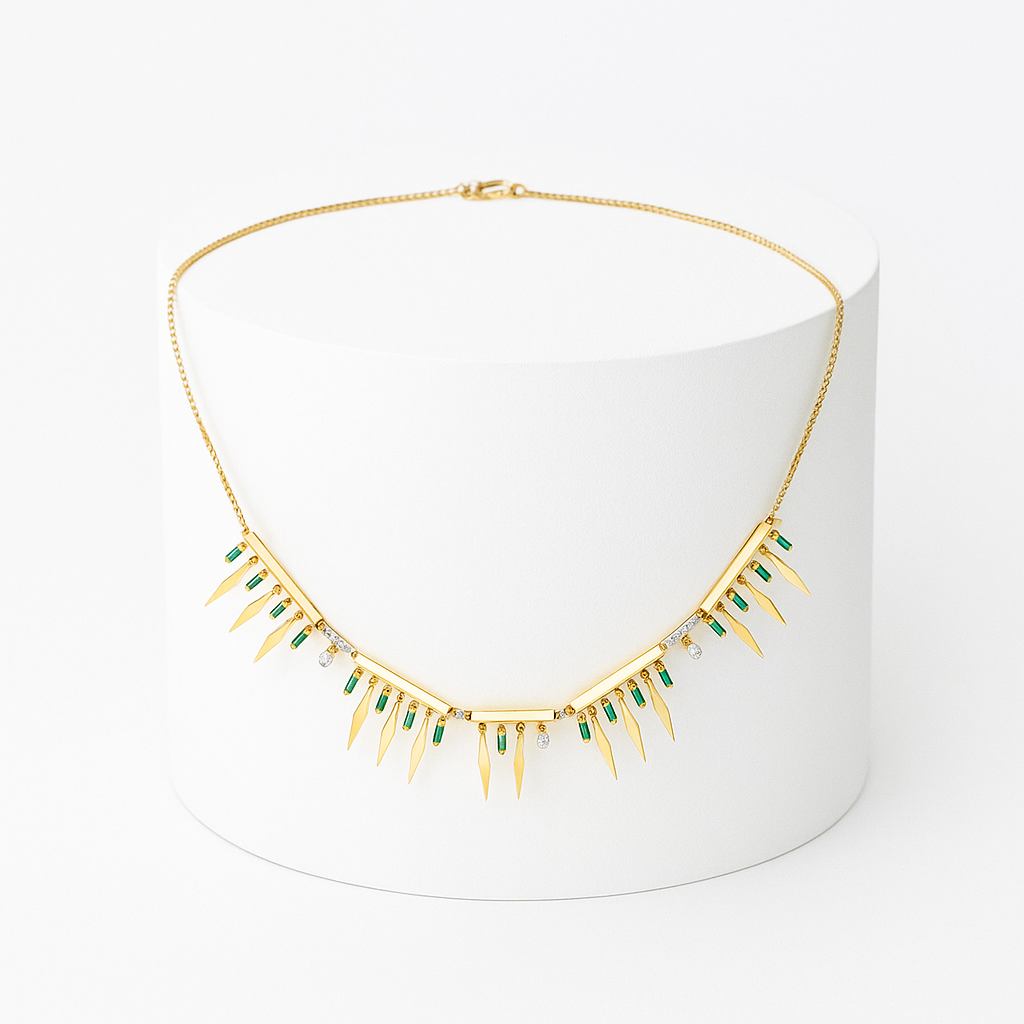 Spiked Emerald Kolye