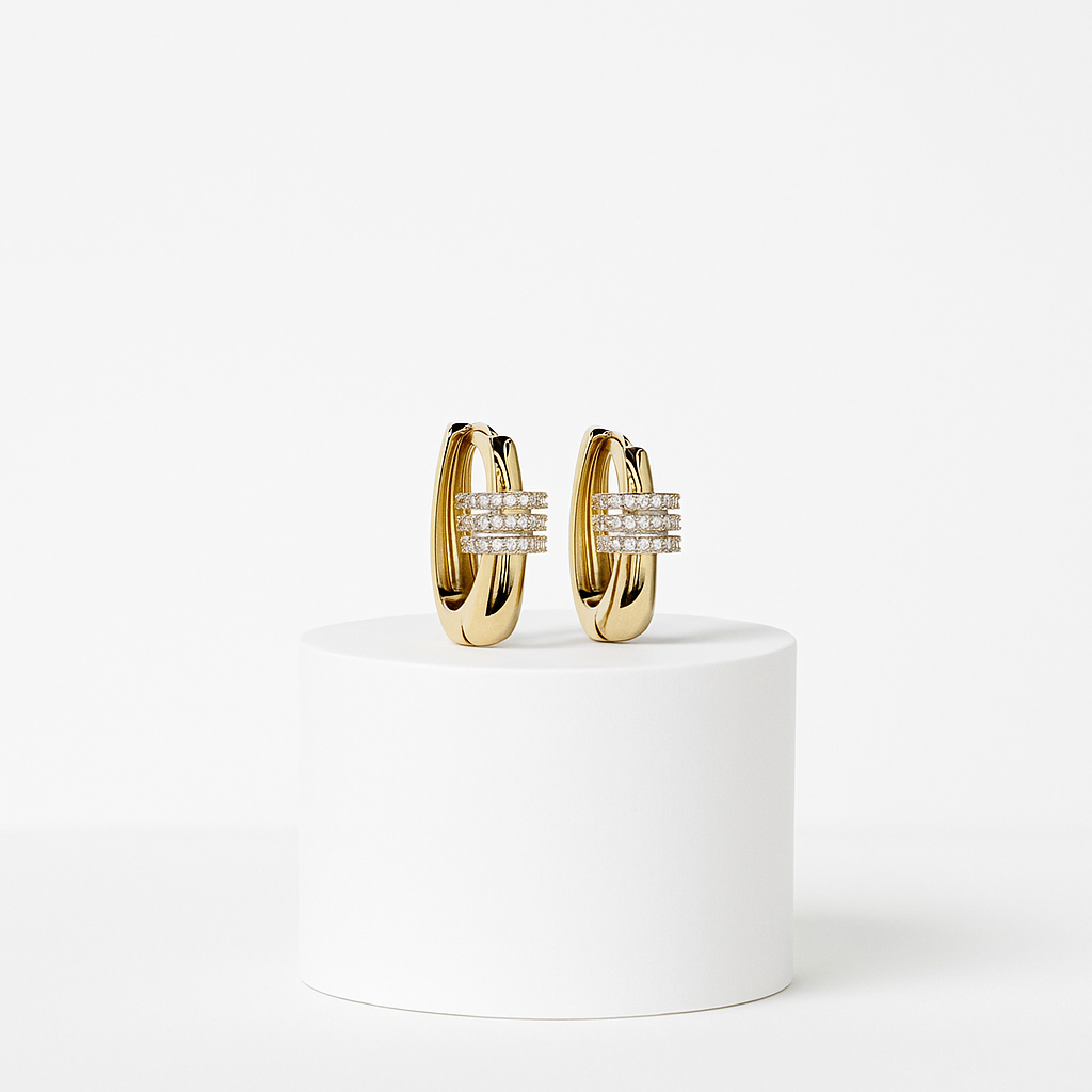 Touch Oval Halka Küpe