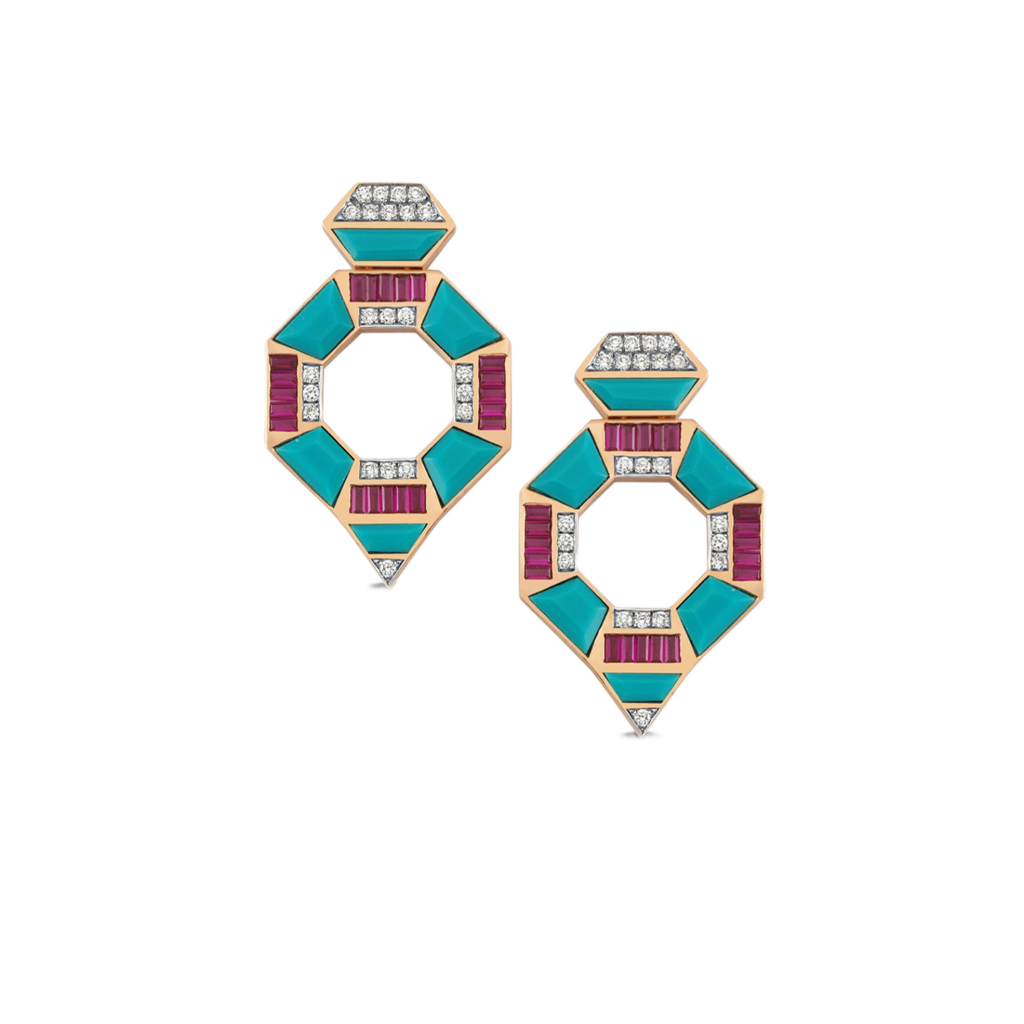 Art Deco Riot Küpe - Aven & Laurel