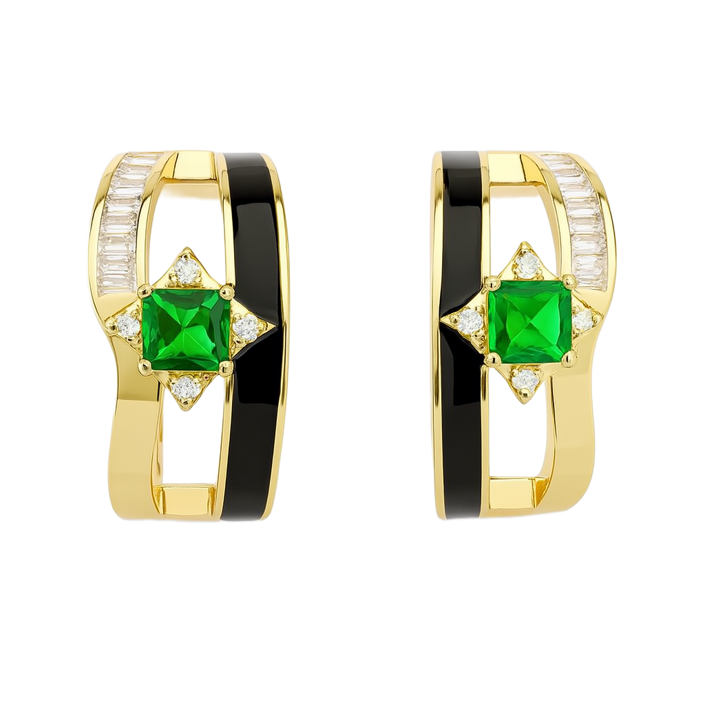 Emeraude Noir Küpe - Aven & Laurel