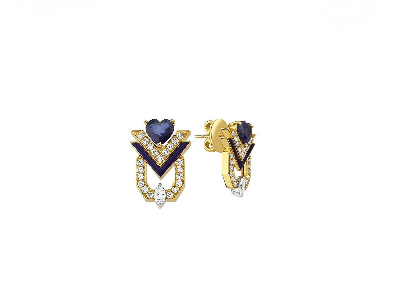 Imperial V-Crown Studs Küpe - Aven & Laurel