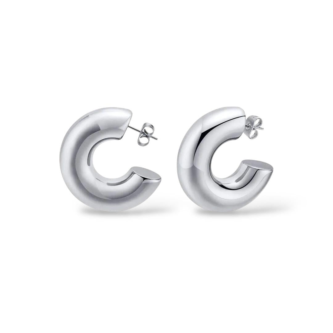 Crescent Argenté Küpe - Aven & Laurel