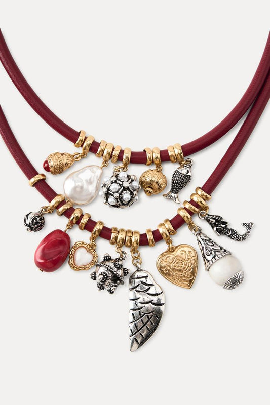 Sangria Gleam Double Kolye - Aven & Laurel