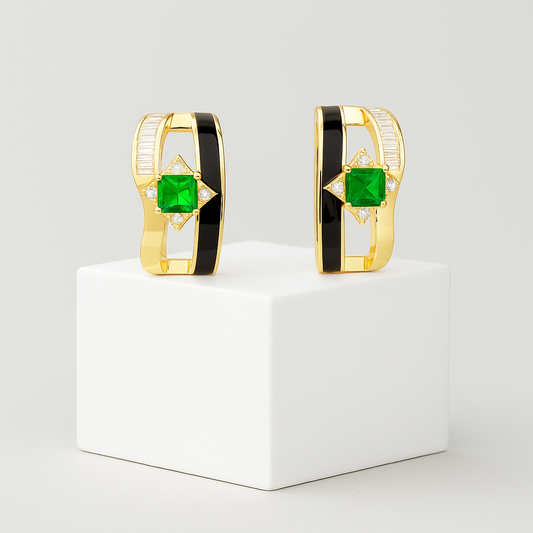 Emeraude Noir Küpe - Aven & Laurel