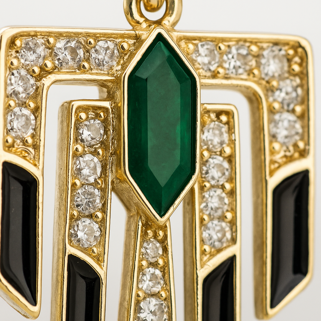 Nouveau Émeraude Küpe