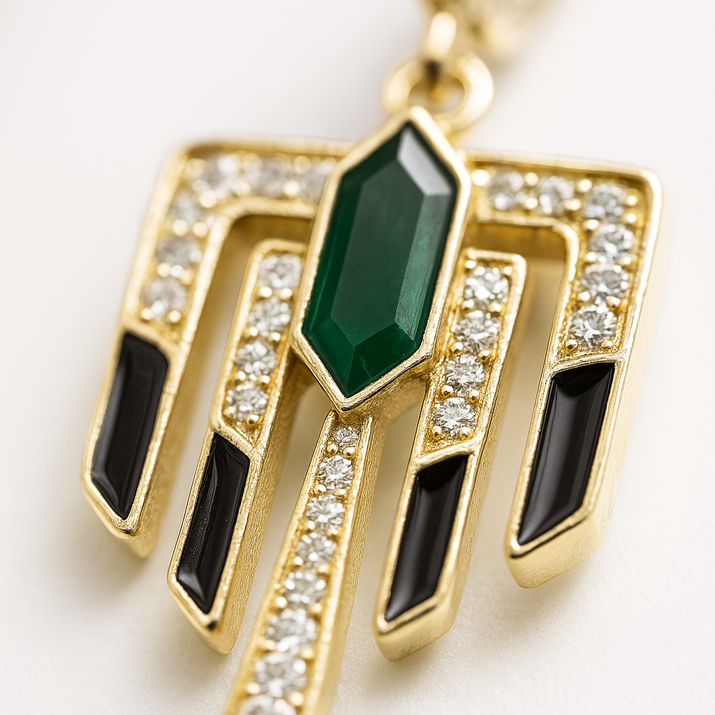 Nouveau Émeraude Küpe