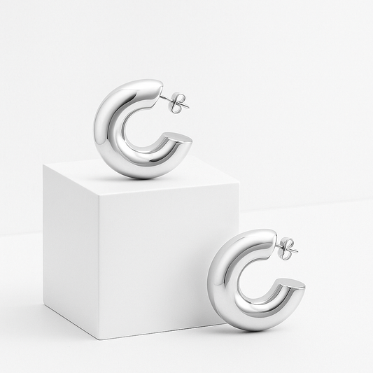 Crescent Argenté Küpe