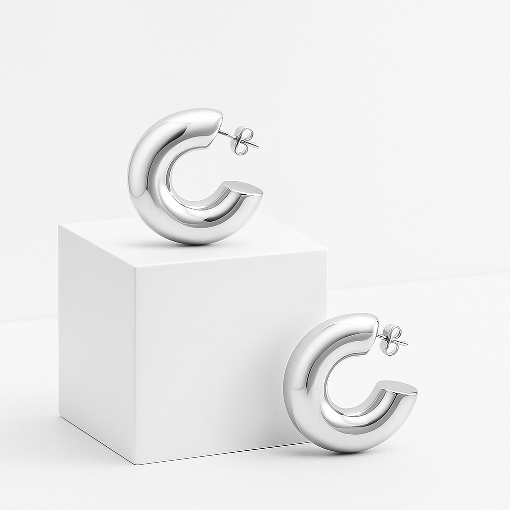 Crescent Argenté Küpe