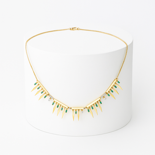 Spiked Emerald Kolye