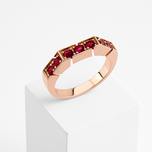 Velvet Ruby Halo Yüzük