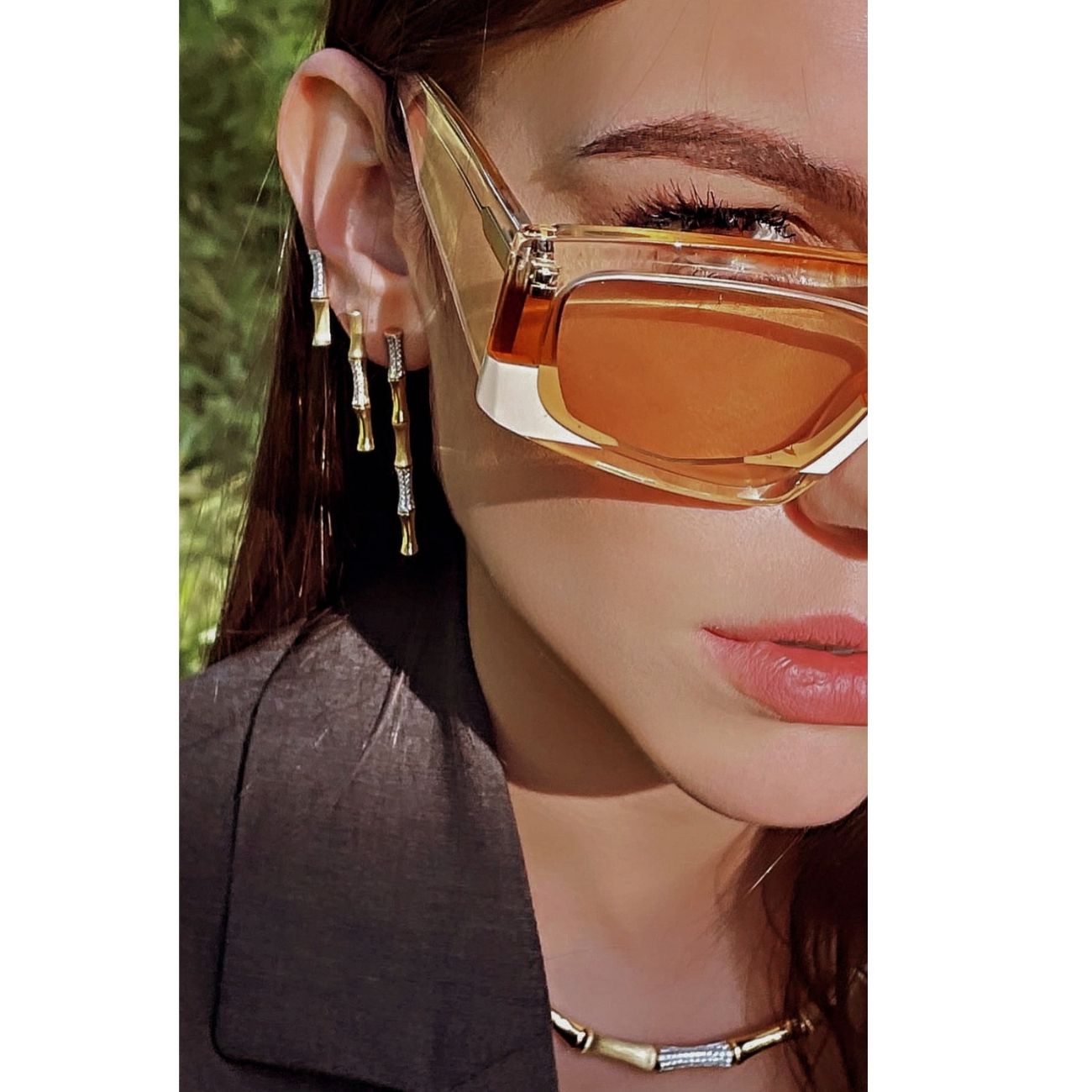 Sparkle Bamboo Small Küpe - Aven & Laurel