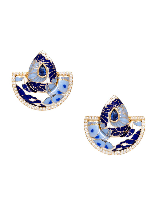 Blue Velvet Mandalas Küpe - Aven & Laurel