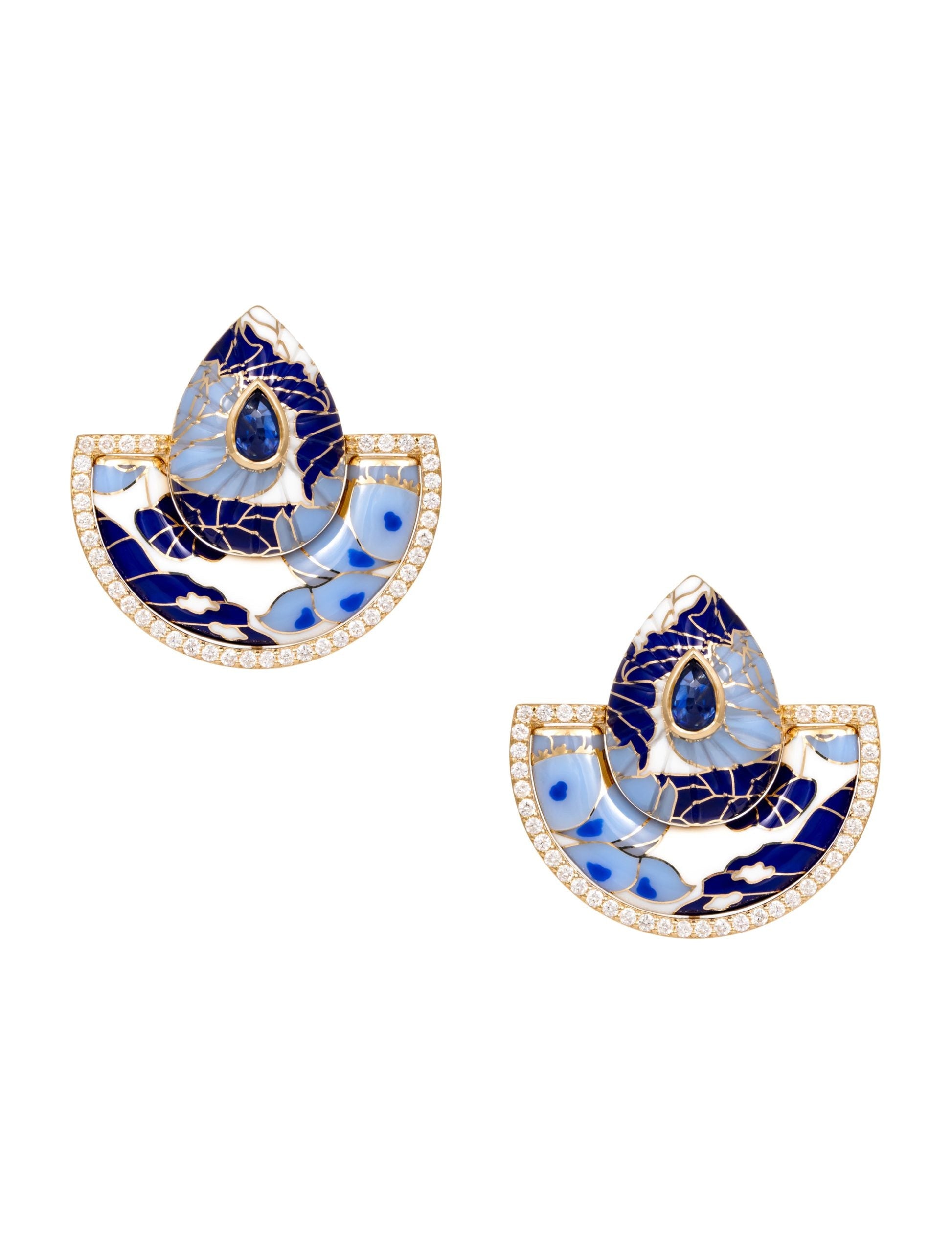 Blue Velvet Mandalas Küpe - Aven & Laurel