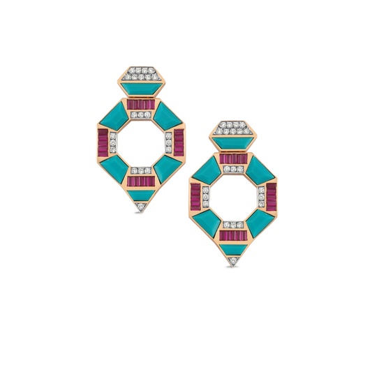 Art Deco Riot Küpe - Aven & Laurel