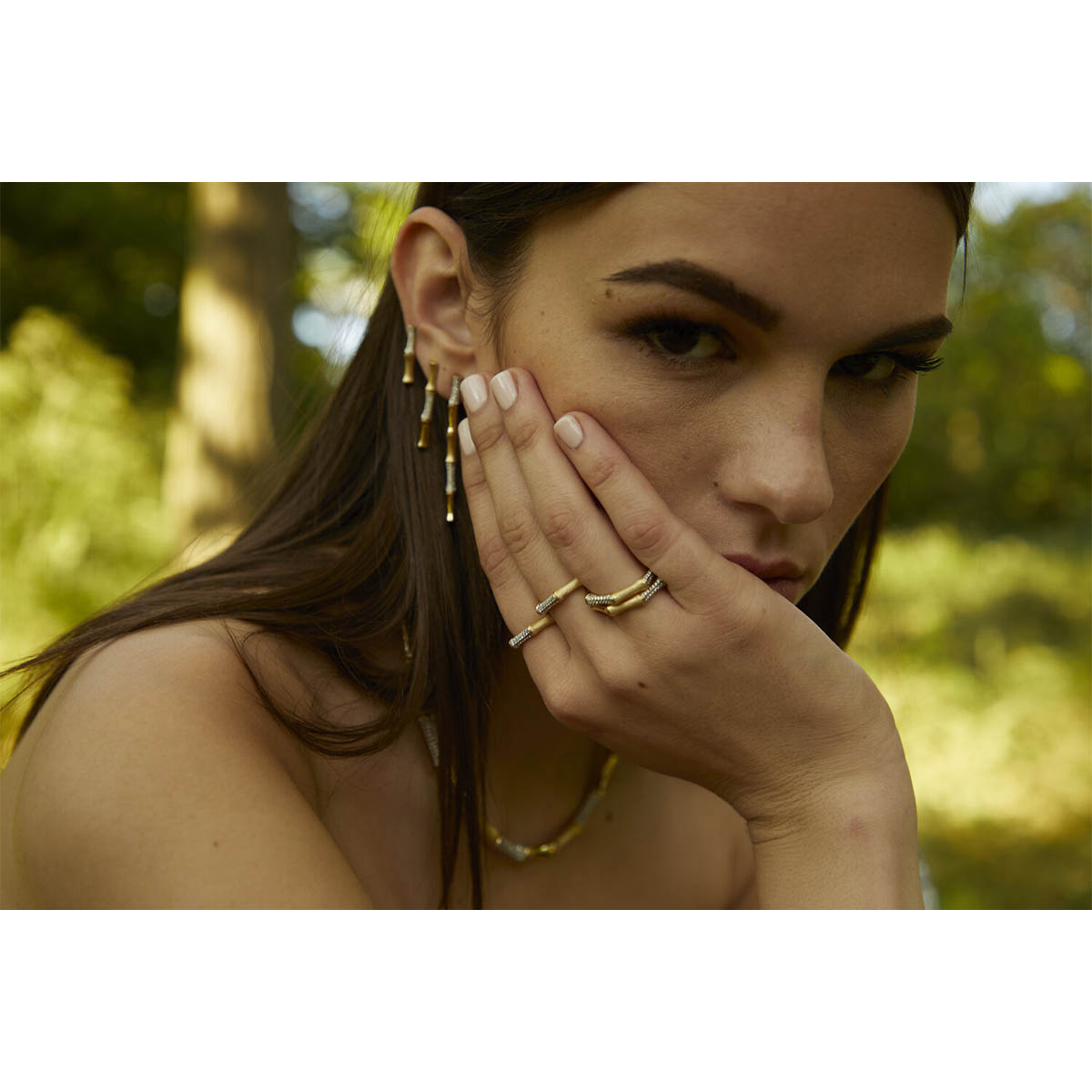 Sparkle Bamboo Small Küpe - Aven & Laurel