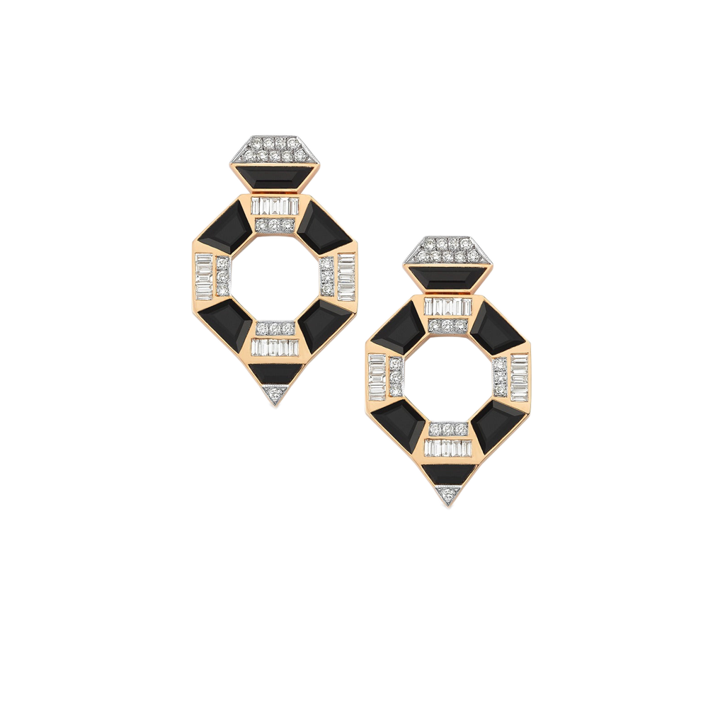 Black Deco Émeraude Küpe - Aven & Laurel