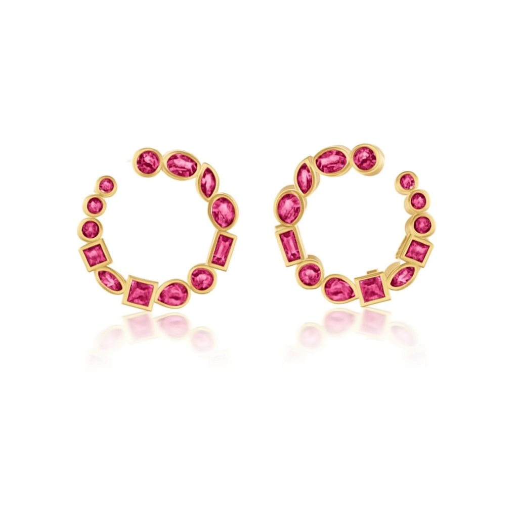 Fuchsia Orbit Küpe - Aven & Laurel