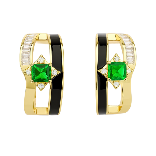 Emeraude Noir Küpe - Aven & Laurel