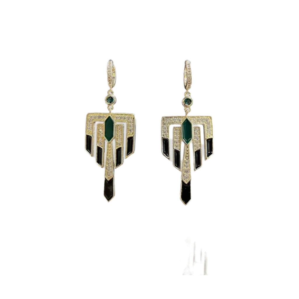 Nouveau Émeraude Küpe - Aven & Laurel