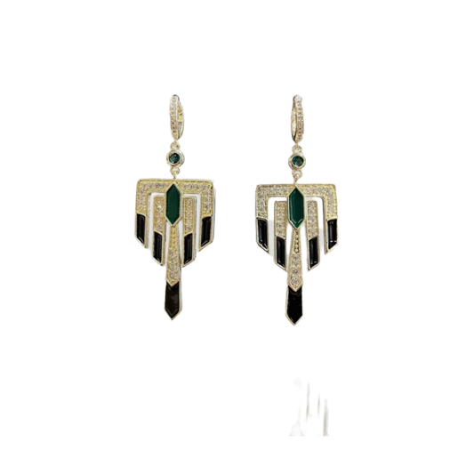 Nouveau Émeraude Küpe - Aven & Laurel