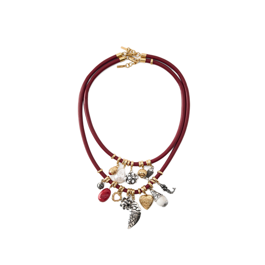 Sangria Gleam Double Kolye - Aven & Laurel