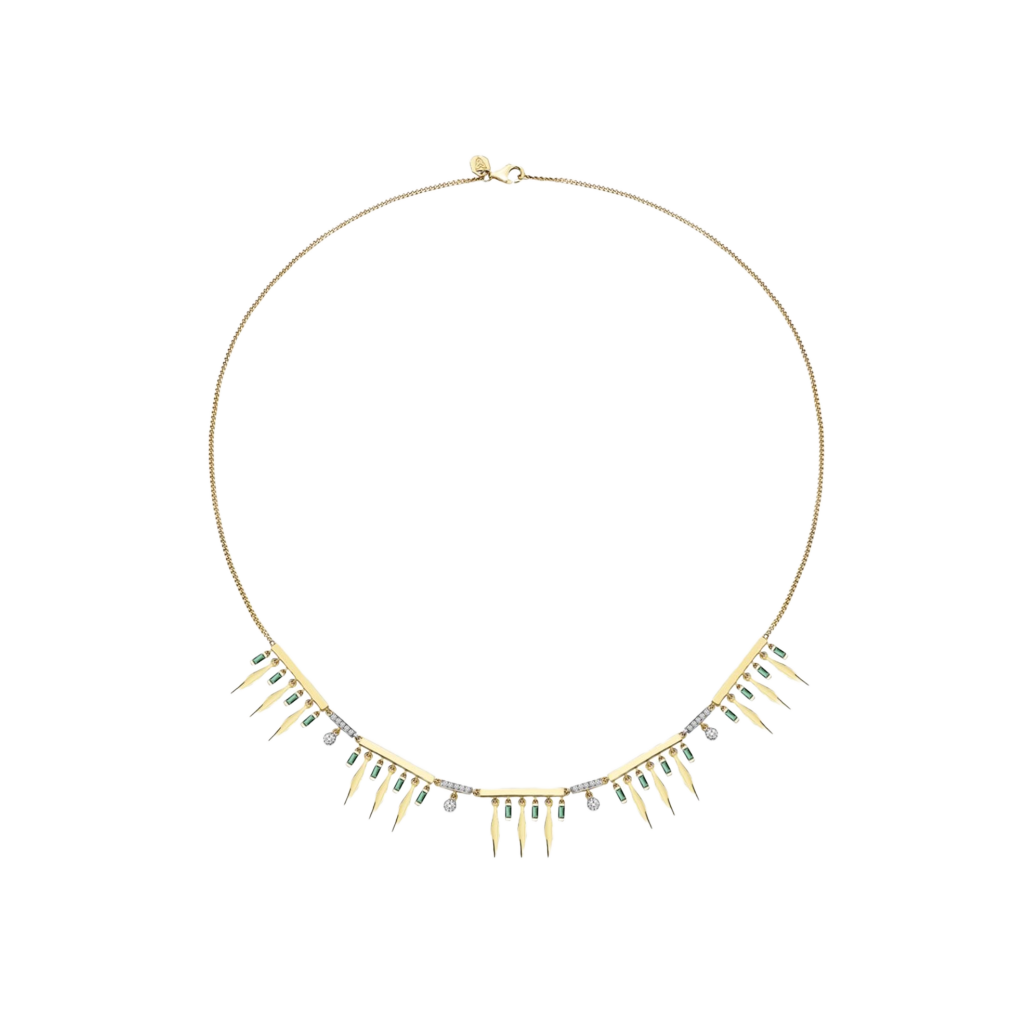 Spiked Emerald Kolye - Aven & Laurel