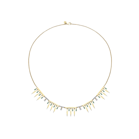 Spiked Emerald Kolye - Aven & Laurel