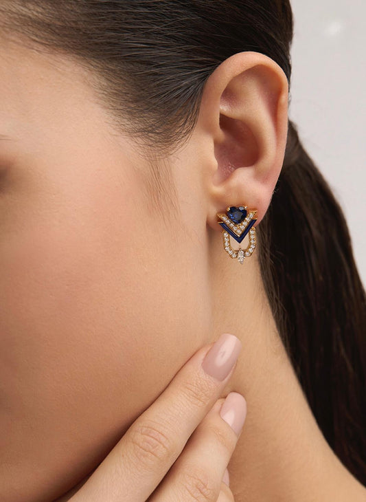 Imperial V-Crown Studs Küpe - Aven & Laurel