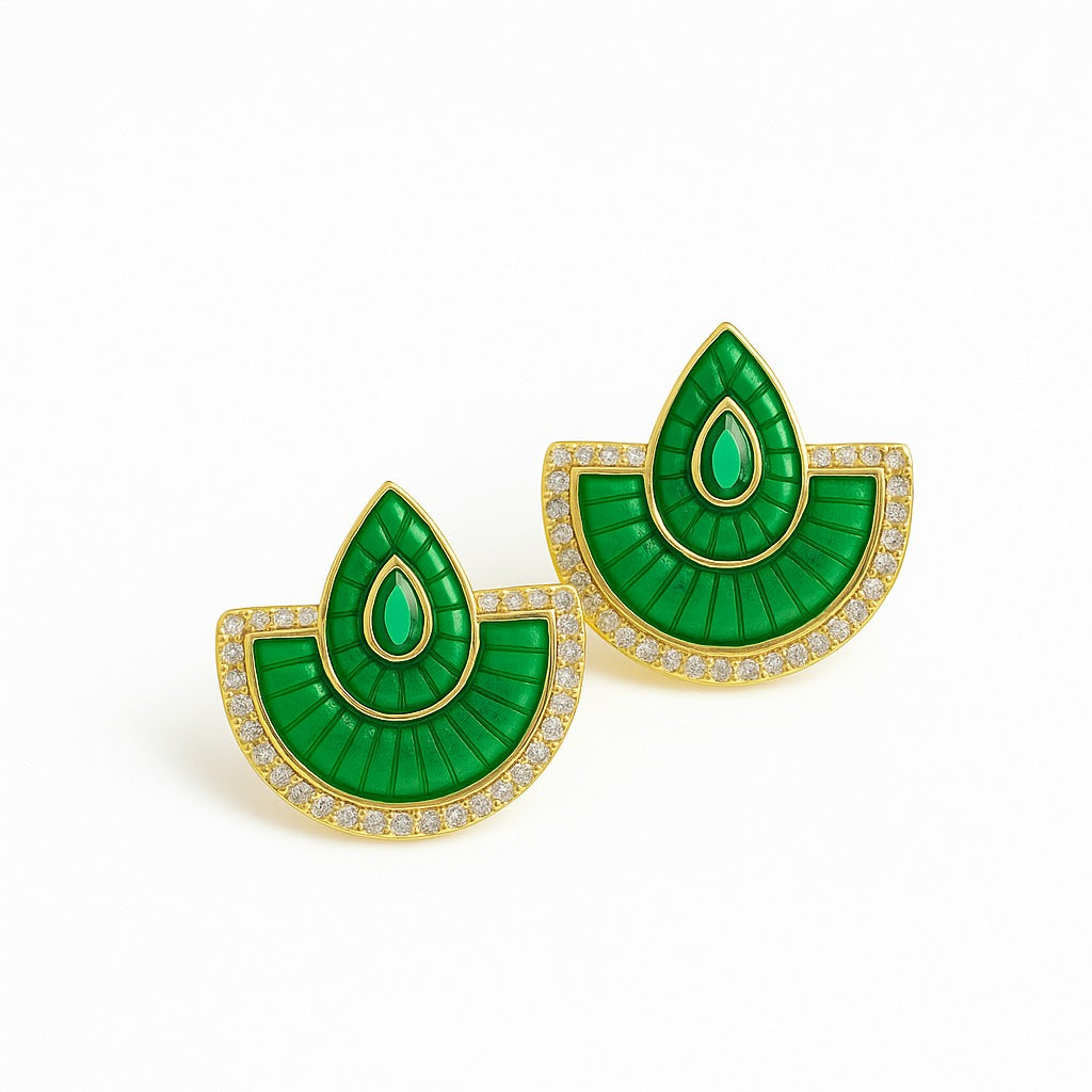 Green Arc Enchant Küpe - Aven & Laurel