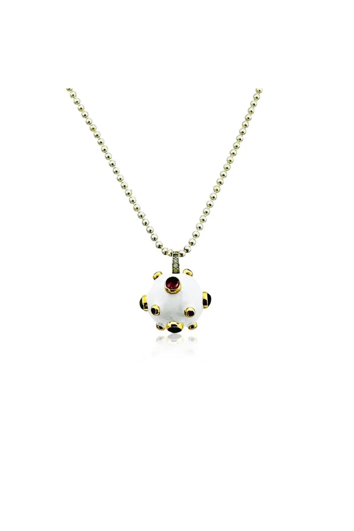 Garnet Crown Orb Kolye - Aven & Laurel