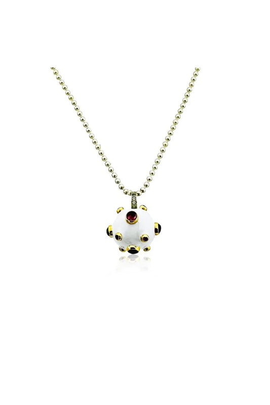 Garnet Crown Orb Kolye - Aven & Laurel