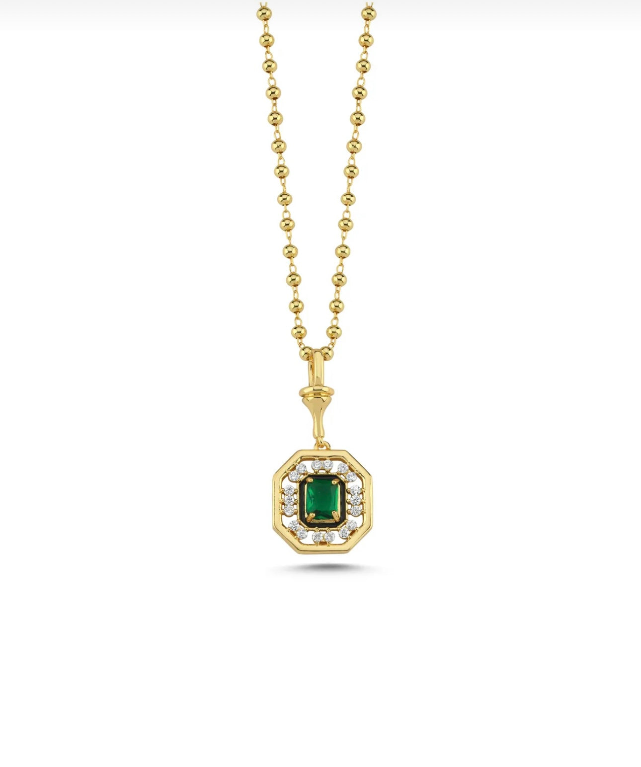 Art Deco Green Kolye - Aven & Laurel