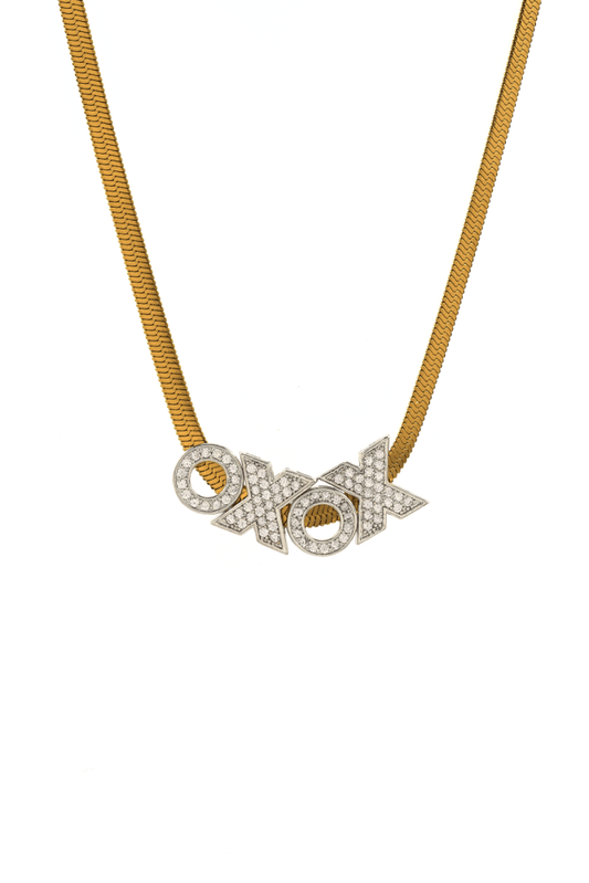 XOXO Taşlı İtalyan Kolye - Aven & Laurel