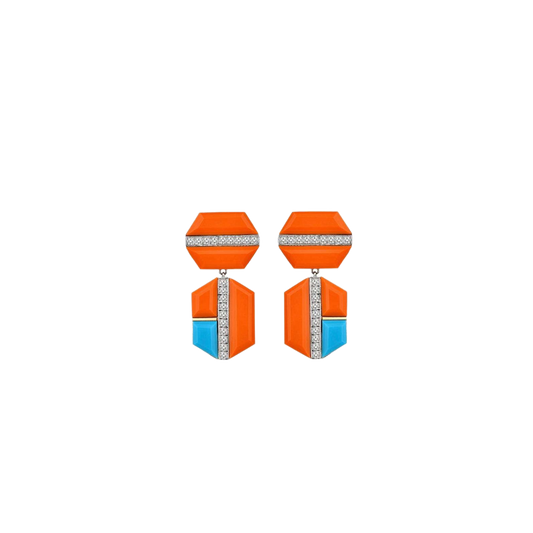 Lava-Cyan Küpe - Aven & Laurel