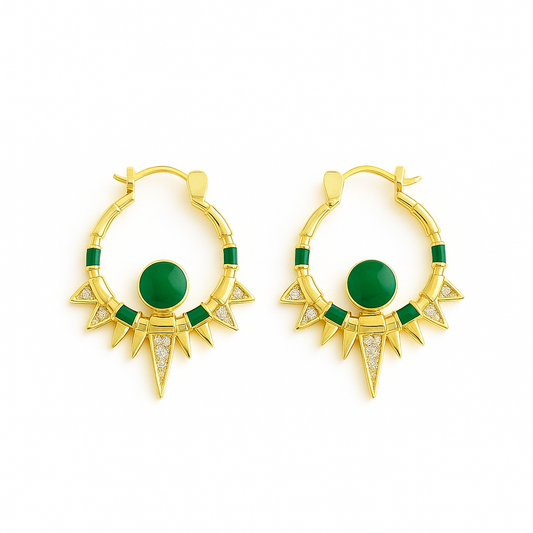 Greenwave Vortex Küpe - Aven & Laurel