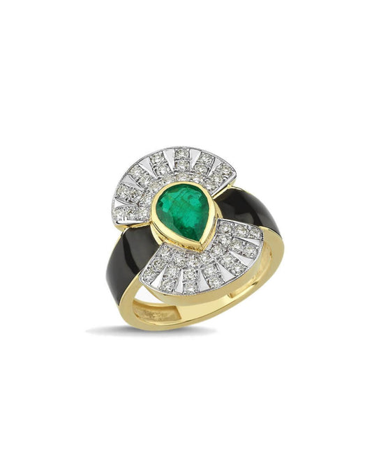 Deco Emerald Yüzük - Aven & Laurel