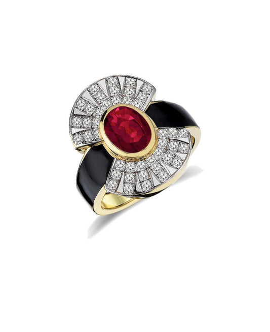 Deco Ruby Yüzük - Aven & Laurel