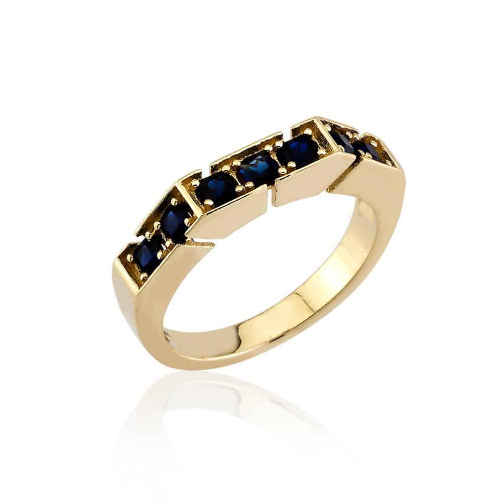 Sapphire Halo Yüzük - Aven & Laurel
