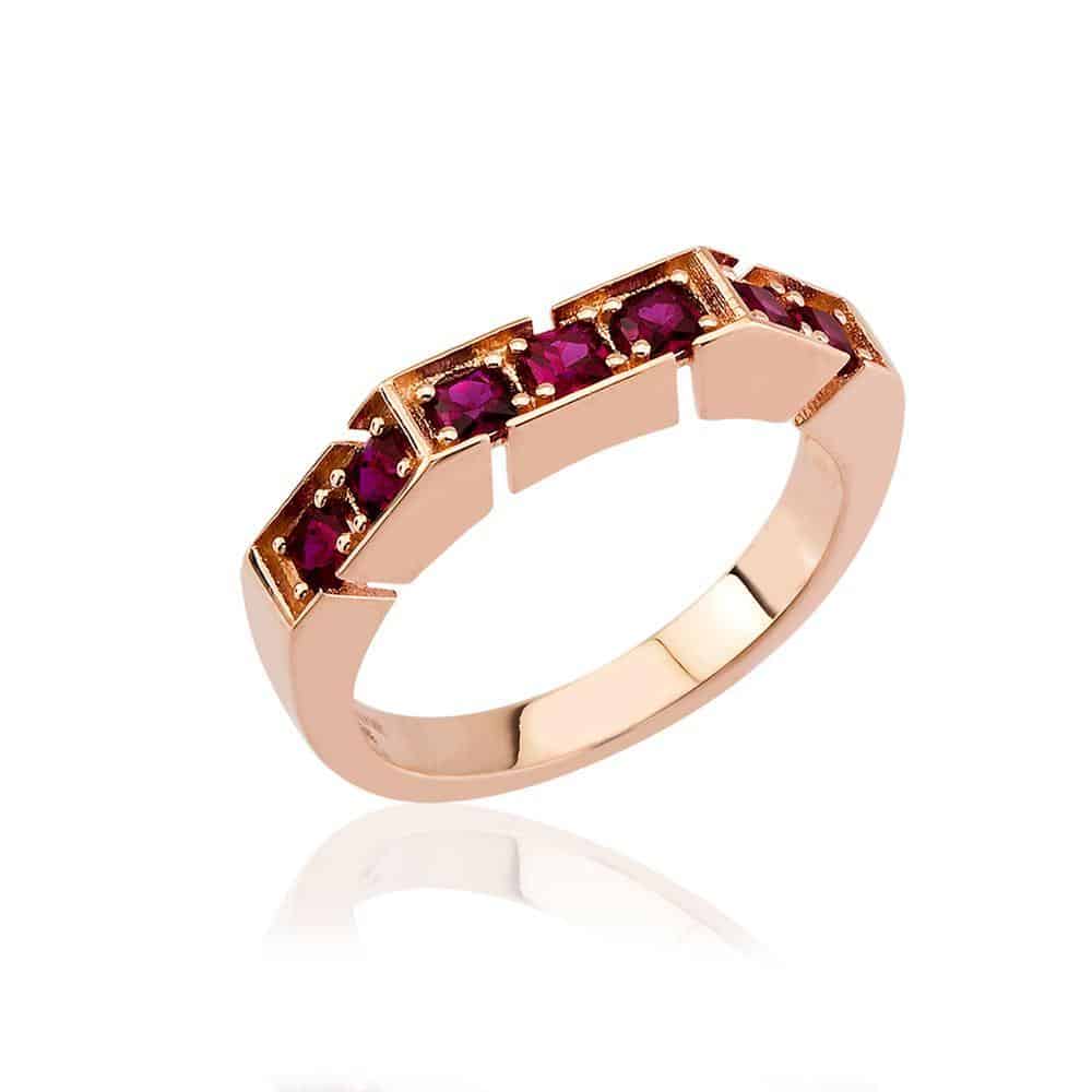 Velvet Ruby Halo Yüzük - Aven & Laurel