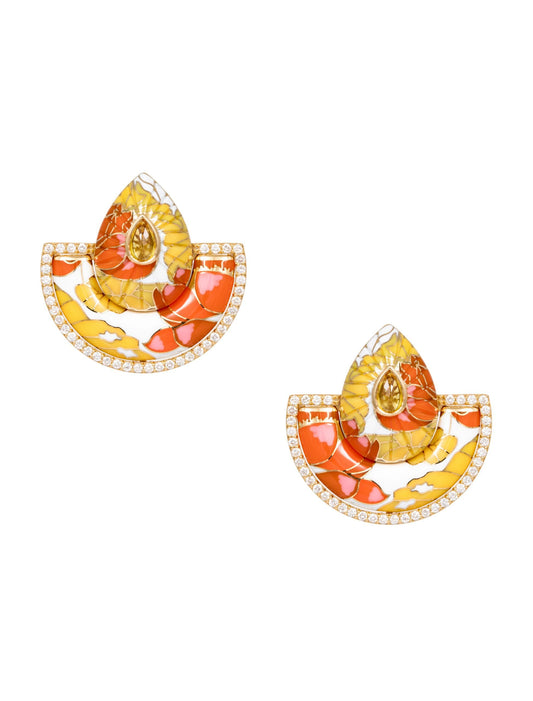 Scarlet–Saffron Küpe - Aven & Laurel