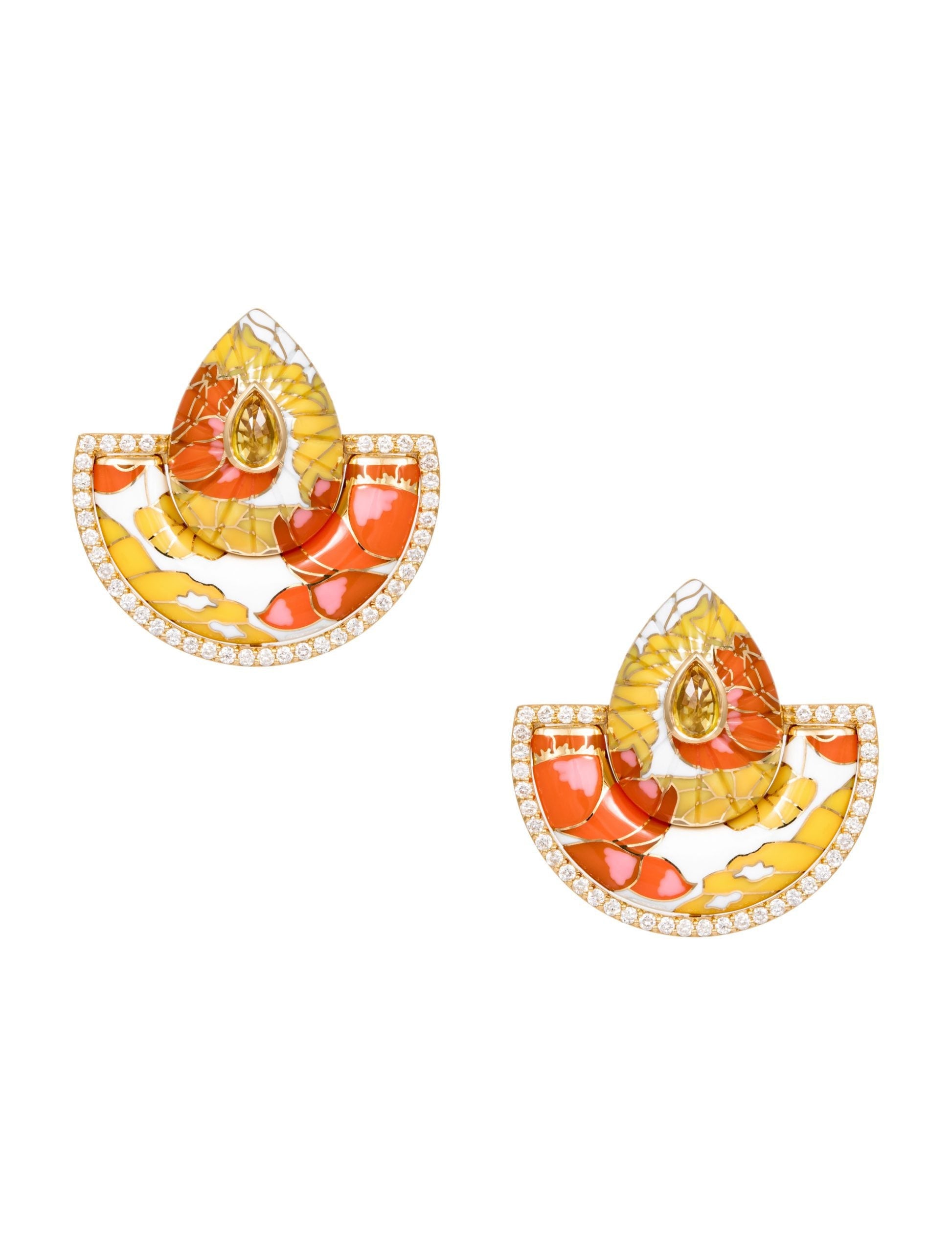 Scarlet–Saffron Küpe - Aven & Laurel