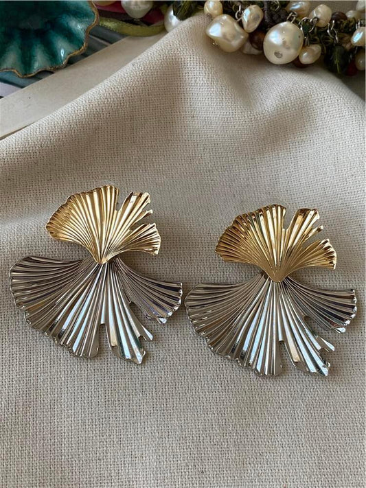 Çift Renk Yaprak Küpe - Aven & Laurel