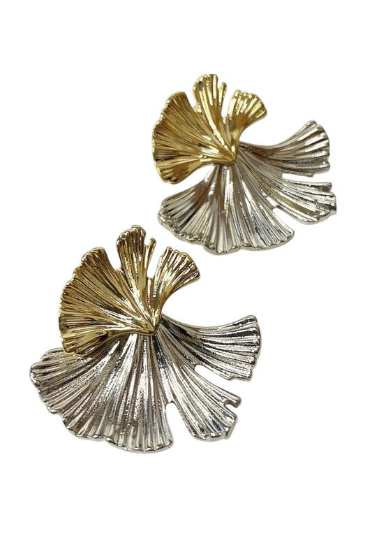 Çift Renk Yaprak Küpe - Aven & Laurel