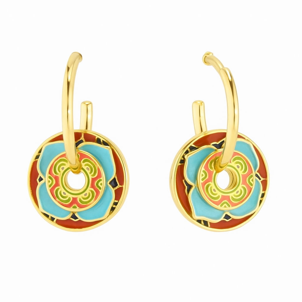 Mandala Flamme Küpe - Aven & Laurel