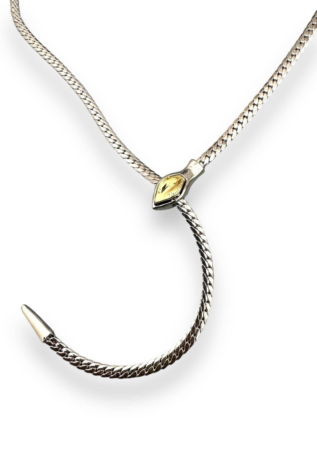 Ezme Zincir Yılan Model Dekolte Kolye - Aven & Laurel