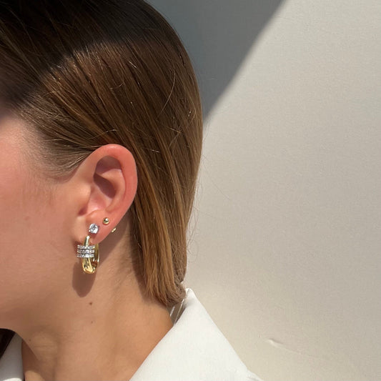 Touch Oval Halka Küpe - Aven & Laurel